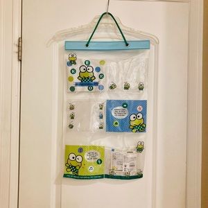 VERY RARE Keroppi hanging pocket holder Hello Kitty frog organizer